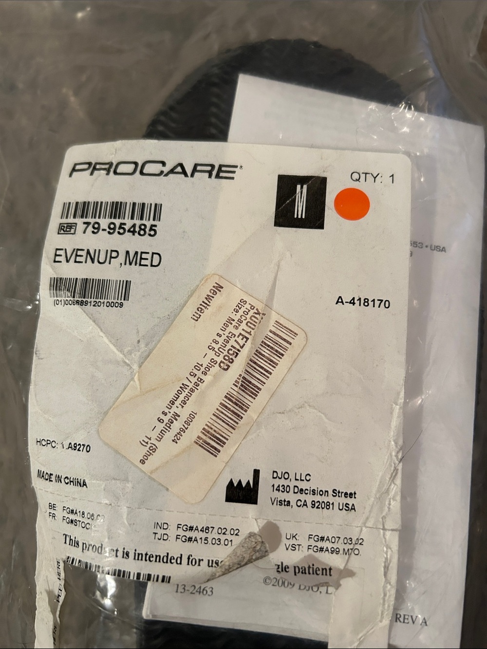 EvenUp Medium Shoe Balance - Black. One even up shoe.